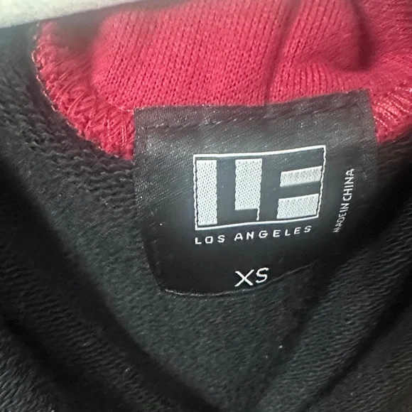 LF Black and Red Sleeveless Hoodie - Picture 2 of 5